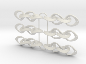 Mobius Strip Earrings 3 x pairs in White Natural Versatile Plastic