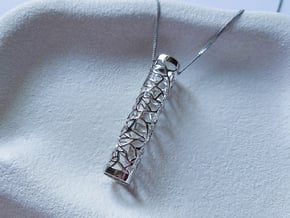 Cellular Pendant in Rhodium Plated Brass