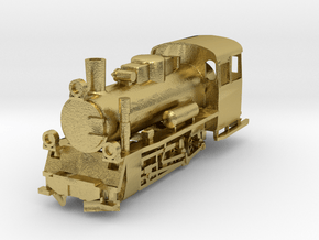 Px48 Polish Narrow Gauge Locomotive Ze scale 1:220 in Natural Brass