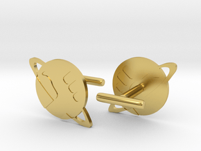 Hitchhikers Guide To The Galaxy Cufflinks (pair)  in Polished Brass
