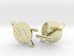 Hitchhikers Guide To The Galaxy Cufflinks (pair)  in 14k Gold Plated Brass