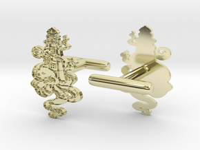 Octopus Lighthouse Cufflinks  in 14k Gold Plated Brass