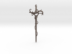 Thorn Sword Pendant in Polished Bronzed-Silver Steel