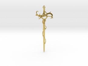 Thorn Sword Pendant in Polished Brass