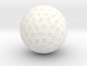 d170 Antipodal Sphere Dice in White Processed Versatile Plastic