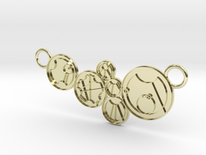 “What survives of us is love” dual ring Pendant in 14k Gold Plated Brass