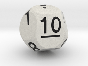 Threefold d10 Sphere Dice in Matte High Definition Full Color