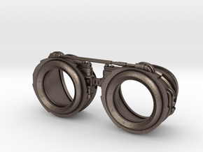 Steampunk Goggles in Polished Bronzed Silver Steel