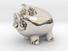 The Great Piggy Bank Adventure in Rhodium Plated Brass: Small