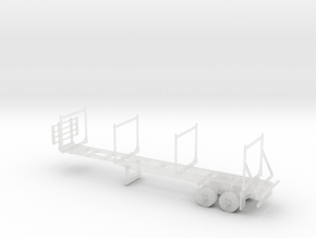 Timber Trailer With Wheels Assembled 1-87 HO Scale in Clear Ultra Fine Detail Plastic