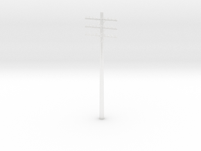 3-Arm Telephone Pole in Clear Ultra Fine Detail Plastic: 1:87 - HO