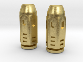 Pair of Bullet D6 Dice in Natural Brass