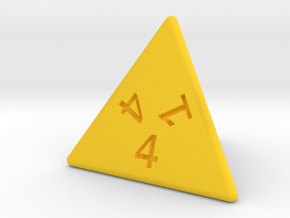 Gambler's D4 (bottom edge) in Yellow Smooth Versatile Plastic