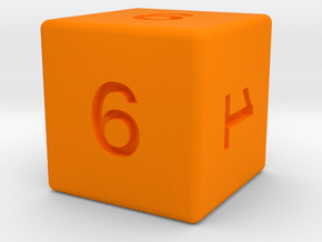 Gambler's D6 in Orange Smooth Versatile Plastic