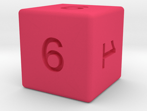 Gambler's D6 in Pink Smooth Versatile Plastic