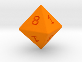 Gambler's D8 in Orange Smooth Versatile Plastic