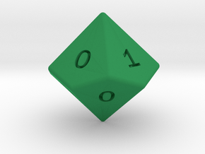 Gambler's D10 (ones) in Green Smooth Versatile Plastic
