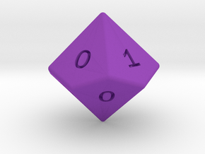 Gambler's D10 (ones) in Purple Smooth Versatile Plastic