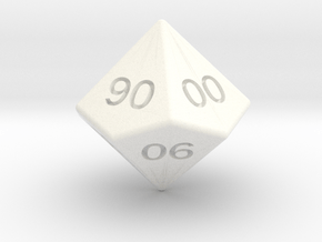 Gambler's D10 (tens) in White Smooth Versatile Plastic