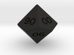 Gambler's D10 (tens) in Black Smooth Versatile Plastic
