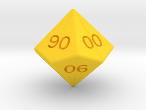 Gambler's D10 (tens) in Yellow Smooth Versatile Plastic