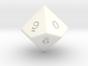 Gambler's D10 (ones, alternate) in White Smooth Versatile Plastic