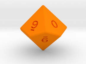 Gambler's D10 (ones, alternate) in Orange Smooth Versatile Plastic