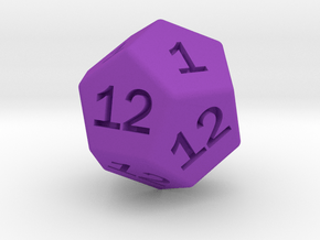 Gambler's D12 in Purple Smooth Versatile Plastic
