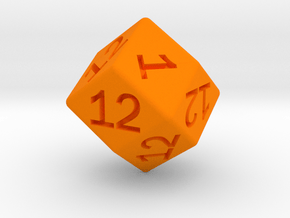Gambler's D12 (rhombic) in Orange Smooth Versatile Plastic