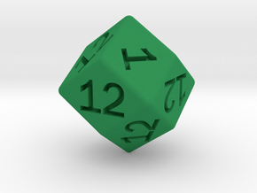 Gambler's D12 (rhombic) in Green Smooth Versatile Plastic