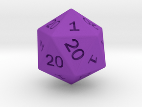 Gambler's D20 in Purple Smooth Versatile Plastic