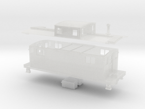 HO LIRR ACF Wood Cabin Car Type N52A: As Built in Clear Ultra Fine Detail Plastic