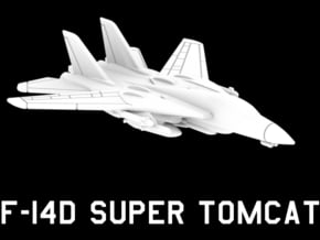 1:400 Scale F-14D (Loaded, Wings Out, Gear Up) in White Natural Versatile Plastic