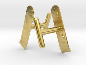 Hoverboards Cufflink Pair in Polished Brass