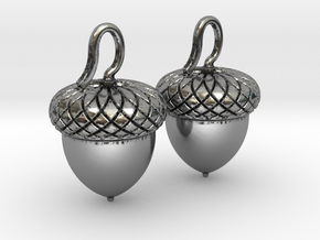 Hazel Nut - Drop Earrings in Antique Silver