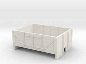 OO9 4 plank open wagon (short) in White Natural Versatile Plastic