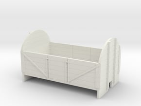 OO9 5 plank wagon with high ends in White Natural Versatile Plastic