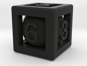 Ball In Cage D6 in Black Smooth Versatile Plastic