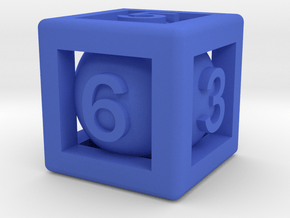 Ball In Cage D6 in Blue Smooth Versatile Plastic