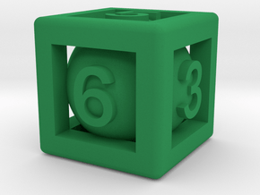Ball In Cage D6 in Green Smooth Versatile Plastic