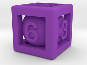 Ball In Cage D6 in Purple Smooth Versatile Plastic