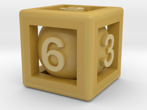 Ball In Cage D6 in Tan Fine Detail Plastic