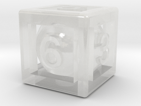 Ball In Cage D6 in Clear Ultra Fine Detail Plastic