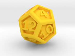Ball In Cage D12 in Yellow Smooth Versatile Plastic