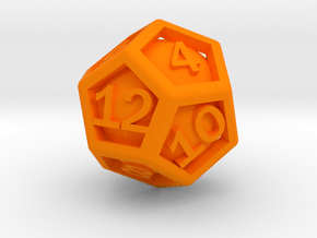 Ball In Cage D12 in Orange Smooth Versatile Plastic