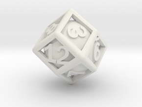 Ball In Cage D12 (rhombic) in White Natural Versatile Plastic