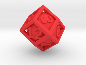 Ball In Cage D12 (rhombic) in Red Smooth Versatile Plastic