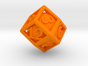 Ball In Cage D12 (rhombic) in Orange Smooth Versatile Plastic