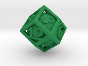 Ball In Cage D12 (rhombic) in Green Smooth Versatile Plastic