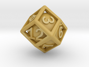 Ball In Cage D12 (rhombic) in Tan Fine Detail Plastic